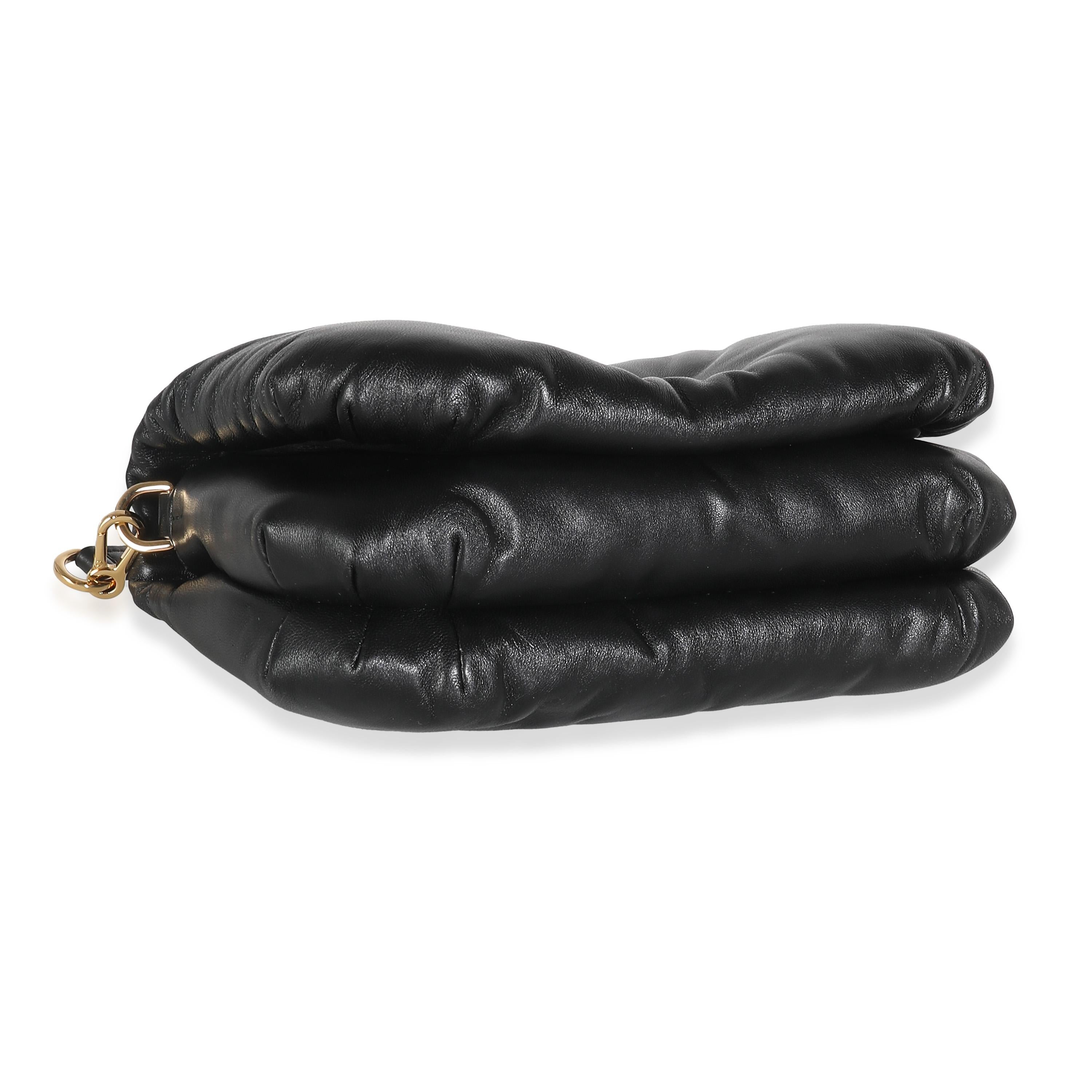 Loewe Black Shiny Nappa Lambskin Mini Puffer Goya For Sale 2