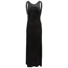 Loewe Black Suede Embellished Evening Dress