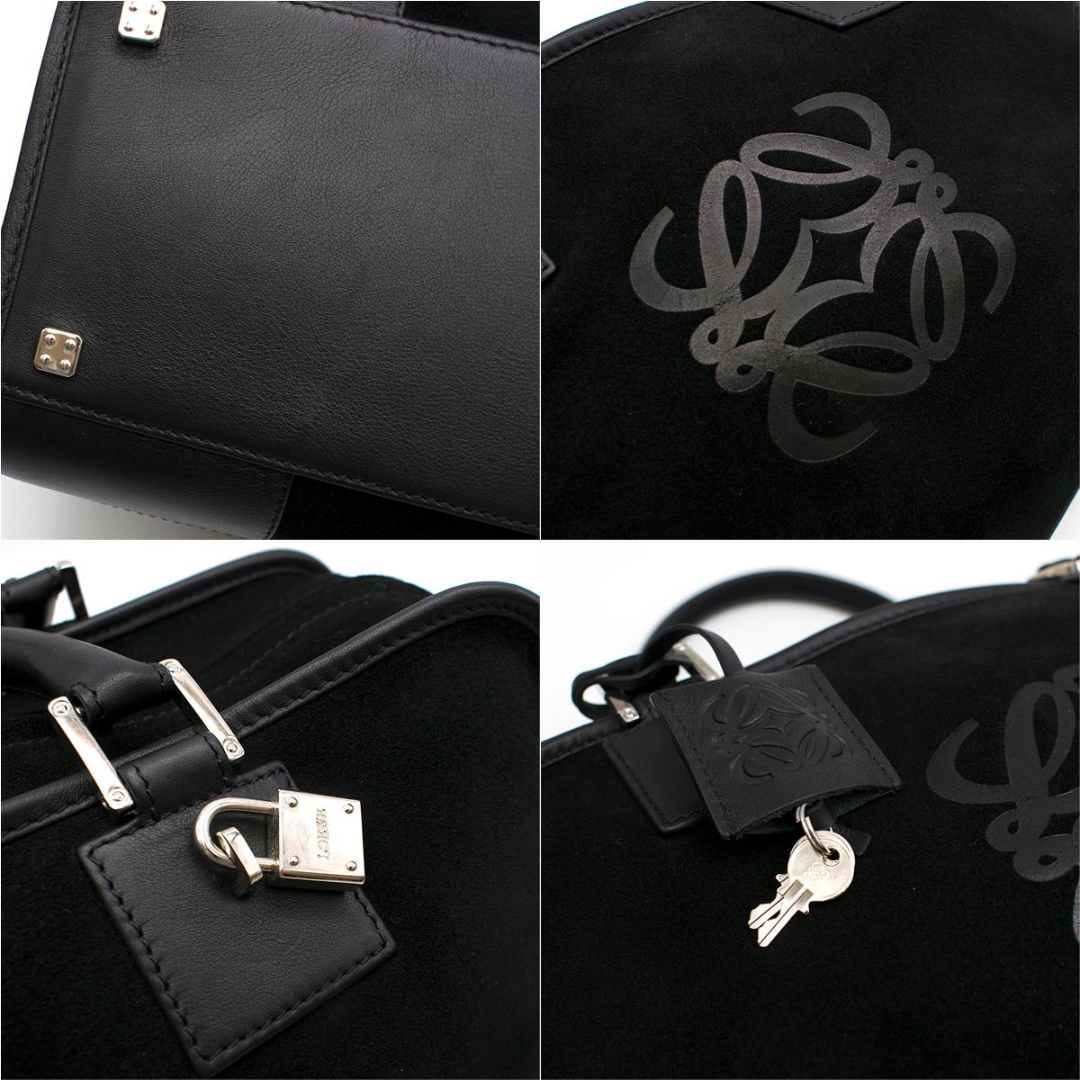 Loewe Black Suede & Leather Amazona Tote Bag 1