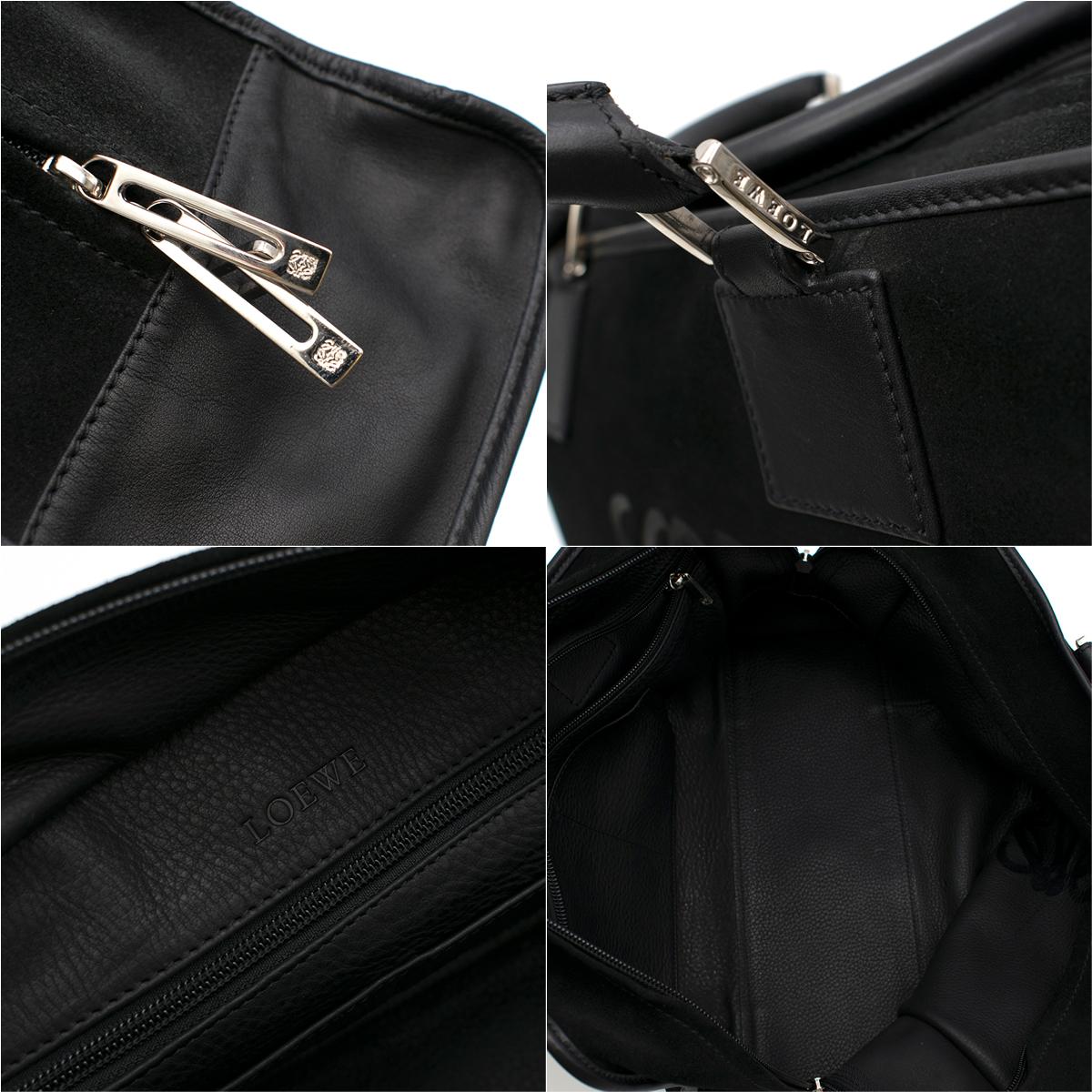 Loewe Black Suede & Leather Amazona Tote Bag 2