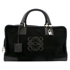 Loewe Black Suede & Leather Amazona Tote Bag
