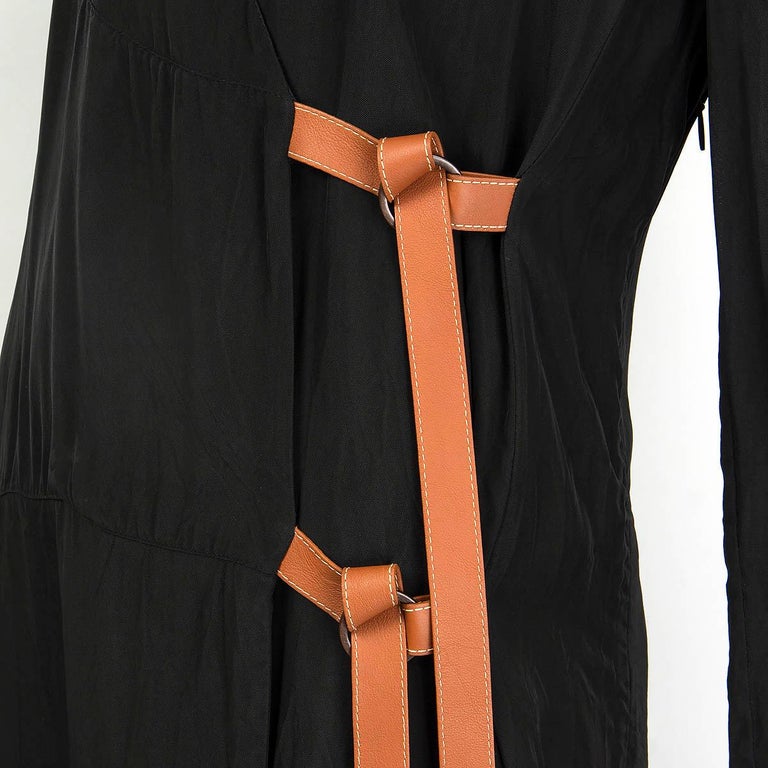 LOEWE black viscose LEATHER STRAP LONG SLEEVE WRAP Dress 40 M For Sale at 1stDibs | loewe dress, loewe leather dress LOEWE black viscose LEATHER STRAP LONG SLEEVE WRAP Dress 40 M For Sale at 1stDibs | loewe dress, loewe leather dress