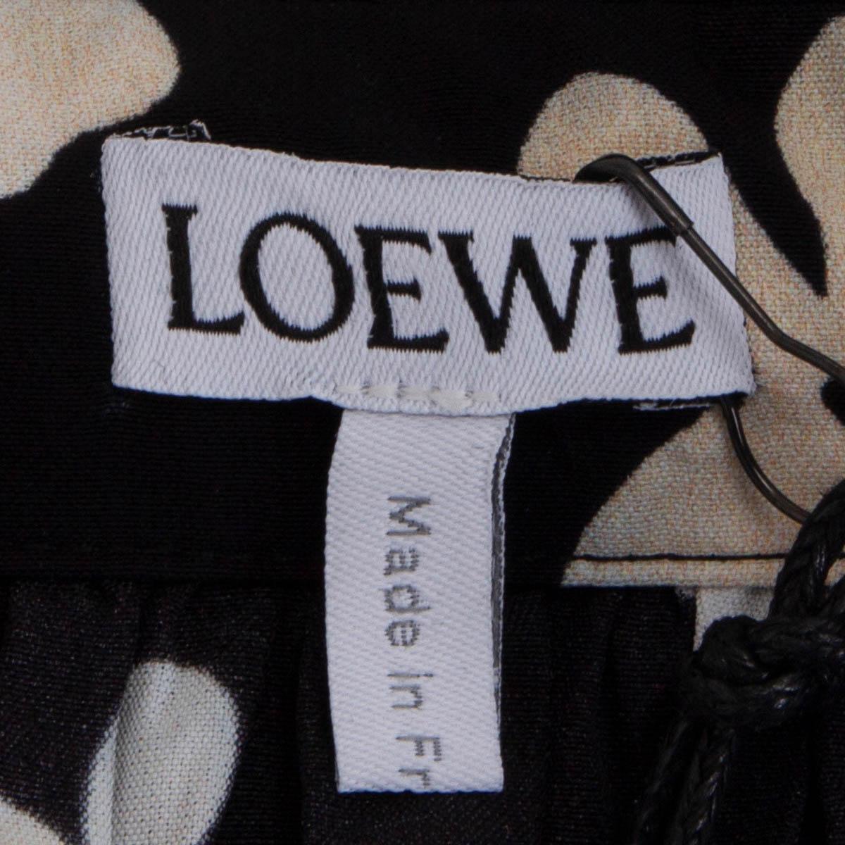 Black LOEWE black & white viscose SHAMROCK Shift Dress 0NE SIZE