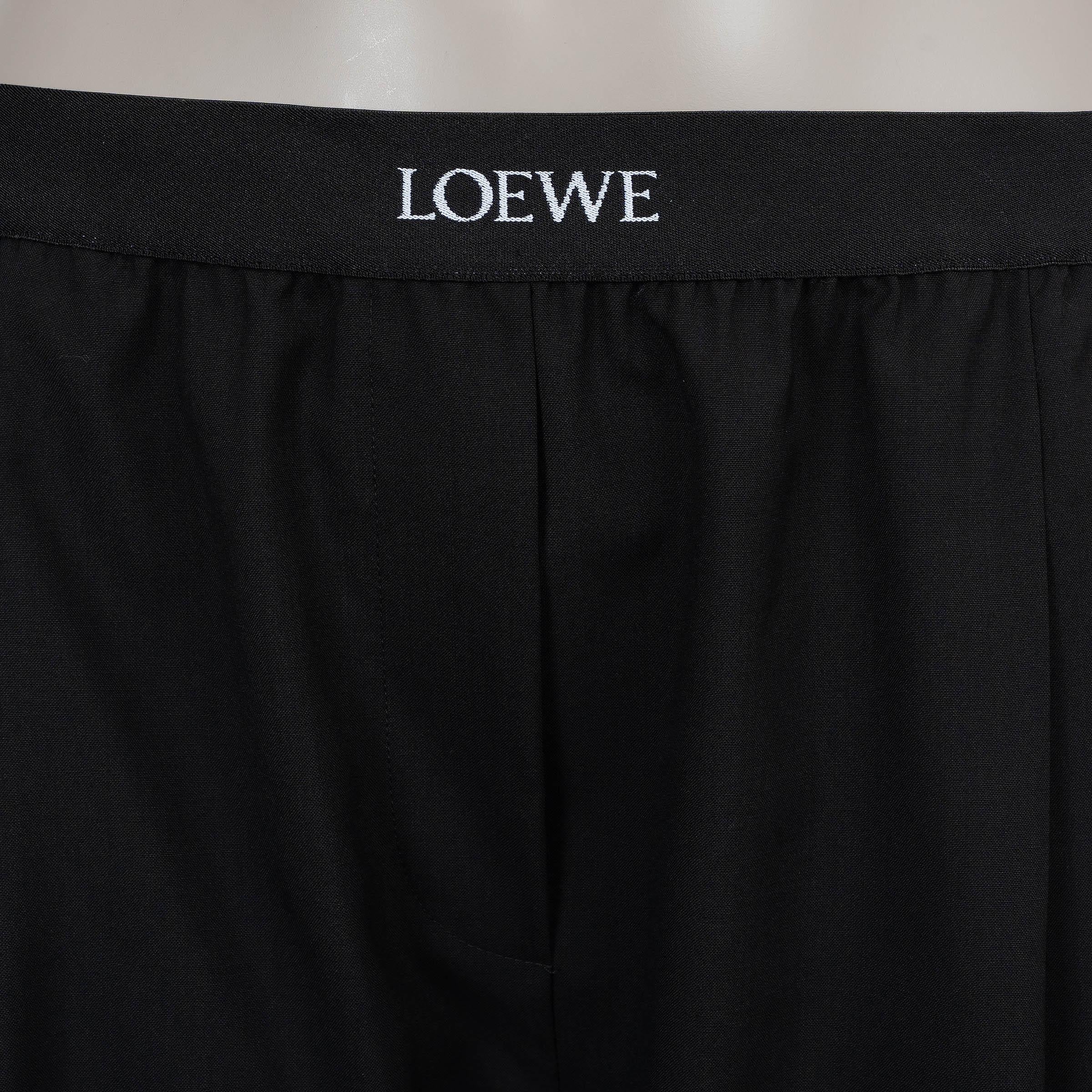 LOEWE - Pantaloni neri in lana 2025 con cintura a vita alta L.L.A. In condizioni ottime in vendita a Zürich, CH