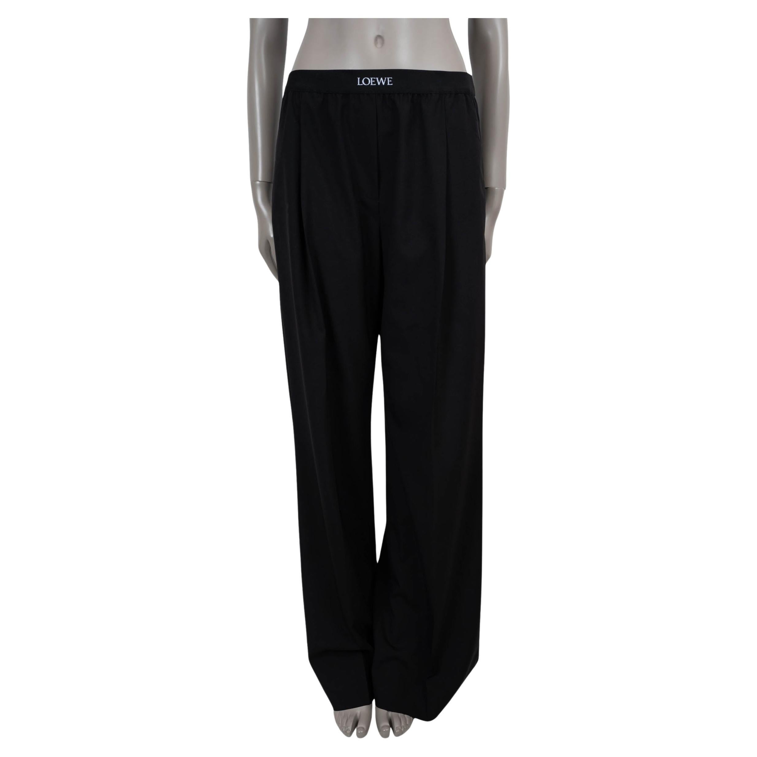LOEWE noir laine 2025 LOGO WAISTBAND STRAIGHT Pantalon L