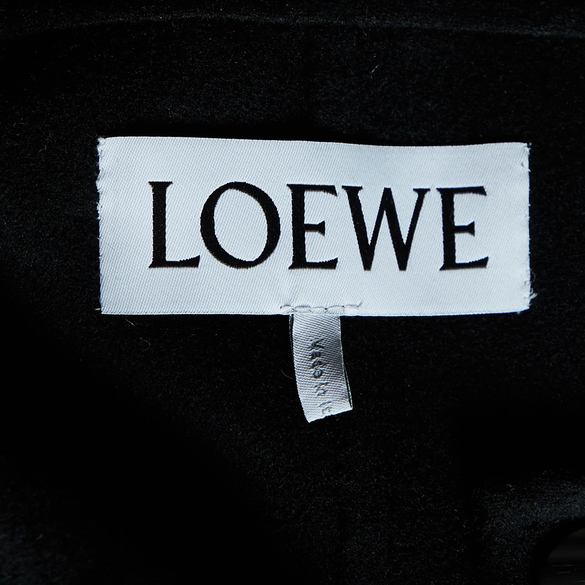Loewe Black Wool Anagram Pocket Detail Button Front Jacket M 1