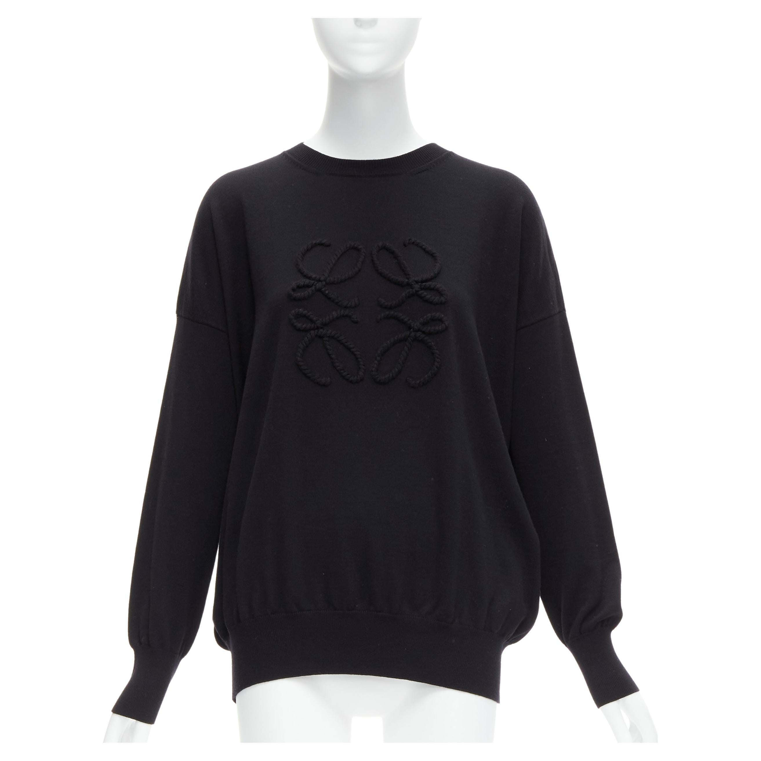 LOEWE wool Anagram logo shirt blouse tops H526Y05X24 black 37