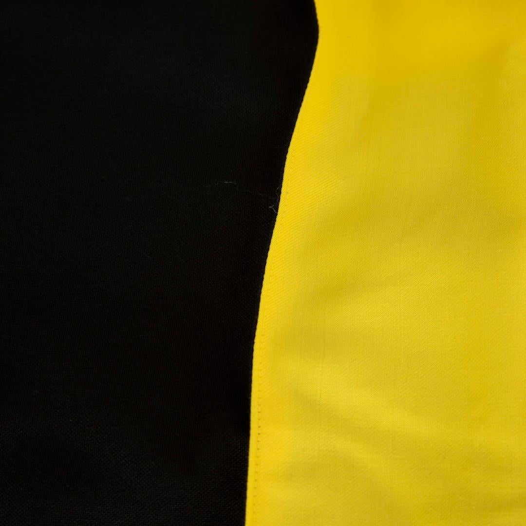 Nero Pantaloni Loewe in lana nera a gamba larga a righe gialle taglia M. in vendita
