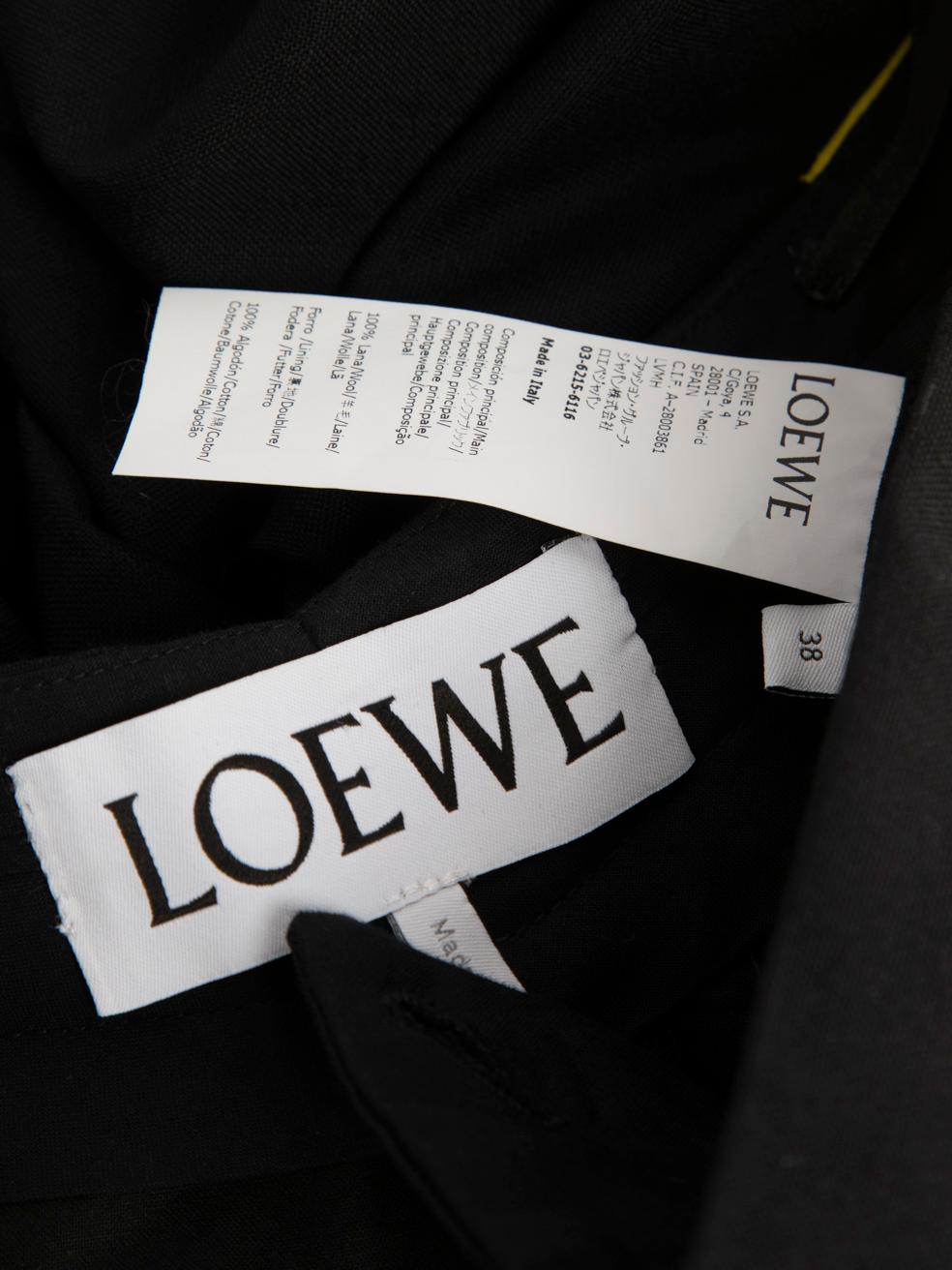 Pantaloni Loewe in lana nera a gamba larga a righe gialle taglia M. In condizioni buone in vendita a London, GB