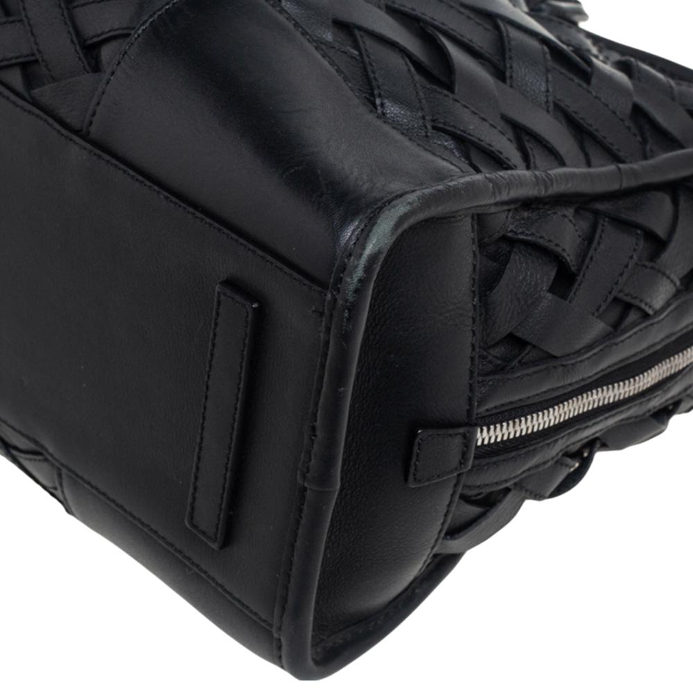Loewe Black Woven Leather Amazona Bag 6