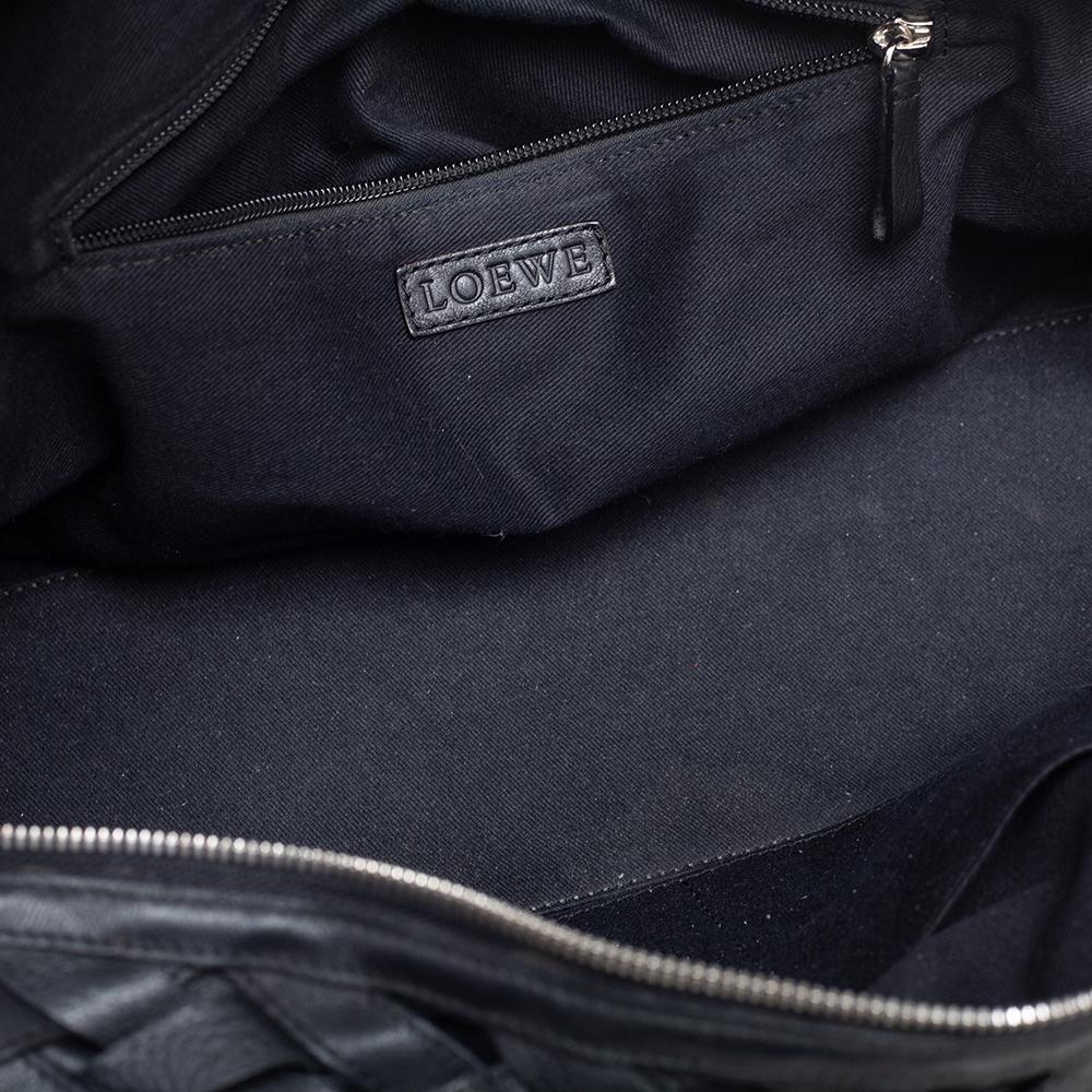 Loewe Black Woven Leather Amazona Bag 7