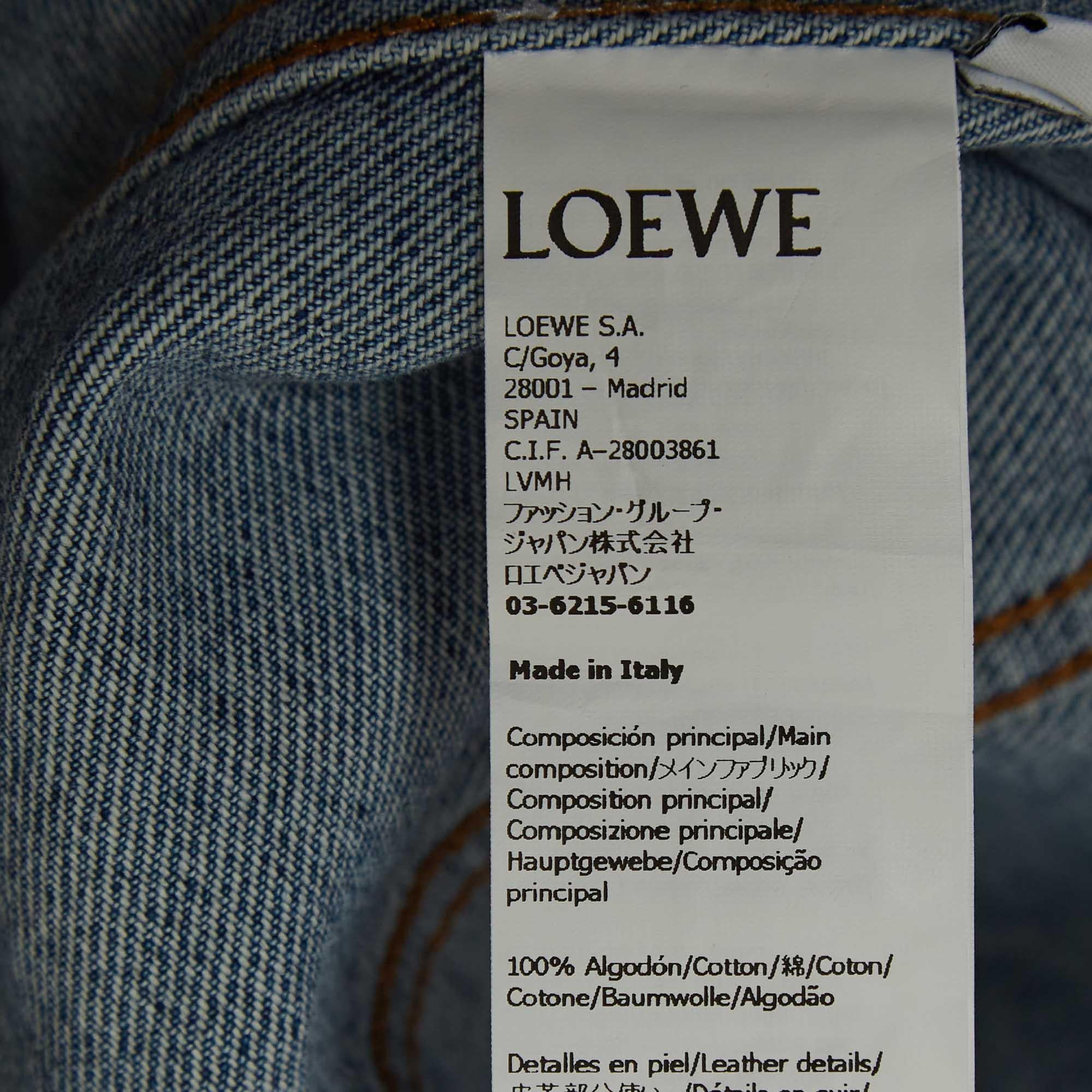 Women's Loewe Blue Anagram Embossed Denim Jacket and Jeans Set S Waist 26''