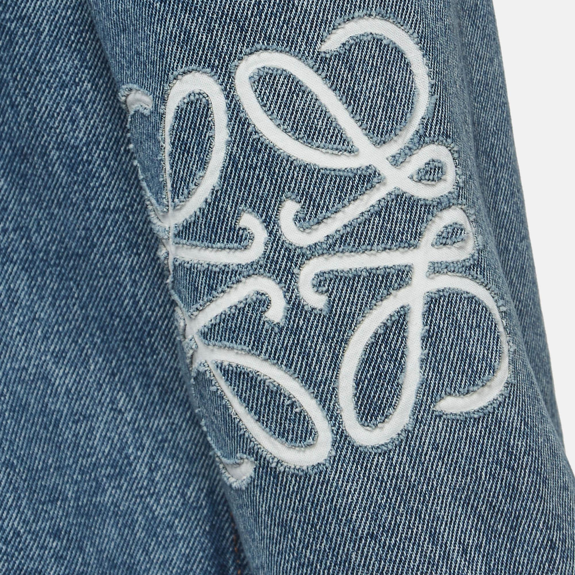 Loewe Blue Anagram Embossed Denim Jacket and Jeans Set S Waist 26'' 1