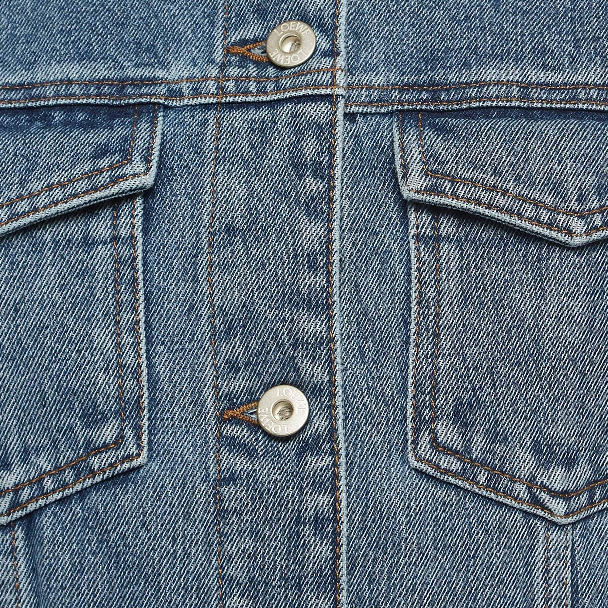 Loewe Blue Anagram Embossed Denim Jacket and Jeans Set S Waist 26'' 2