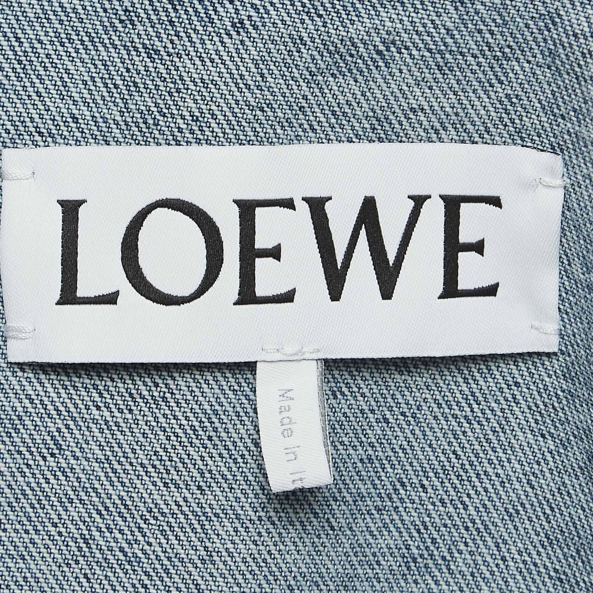 Loewe Blue Anagram Embossed Denim Jacket and Jeans Set S Waist 26'' 3
