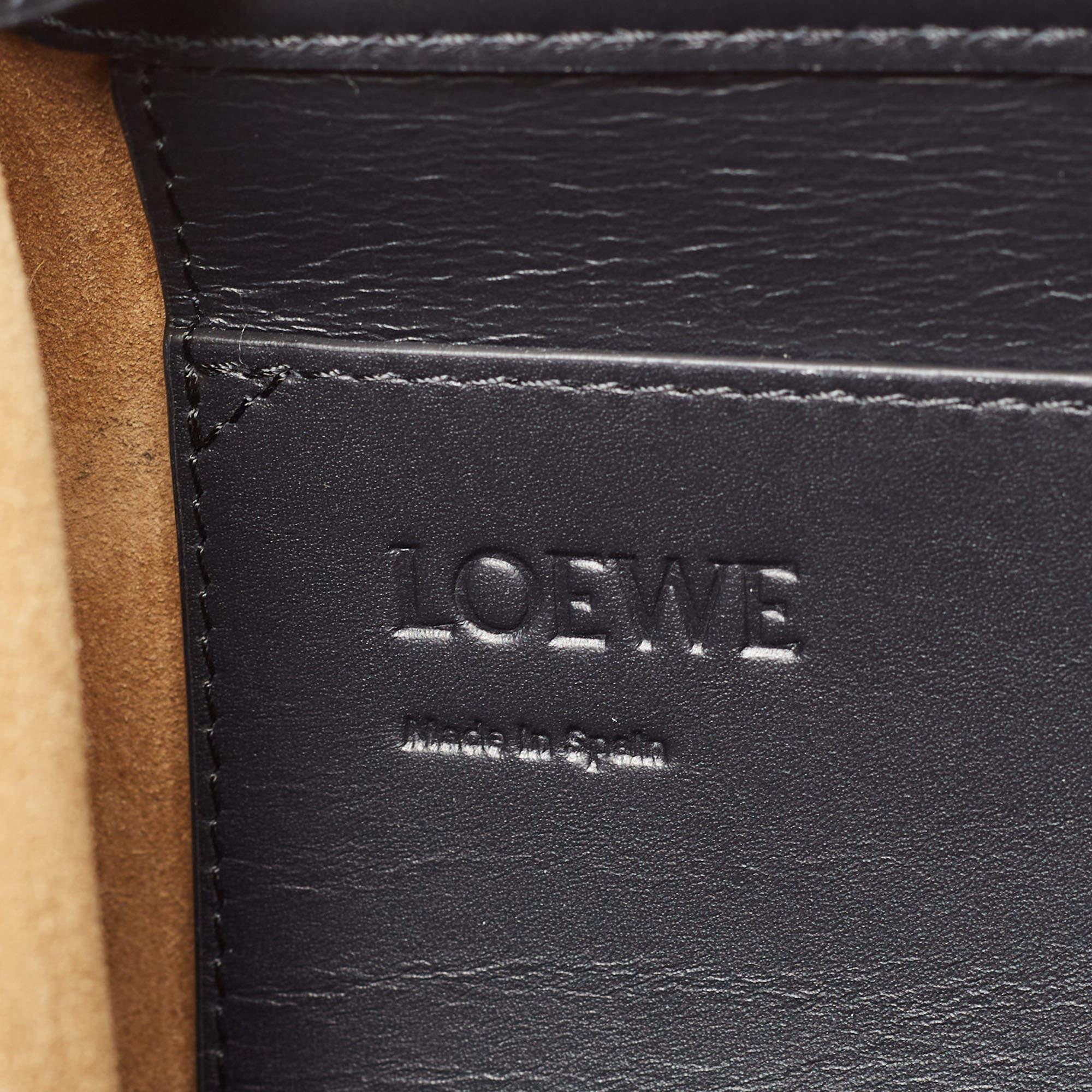 Loewe Blue/Brown Wool and Leather Lazo Bucket Bag 2