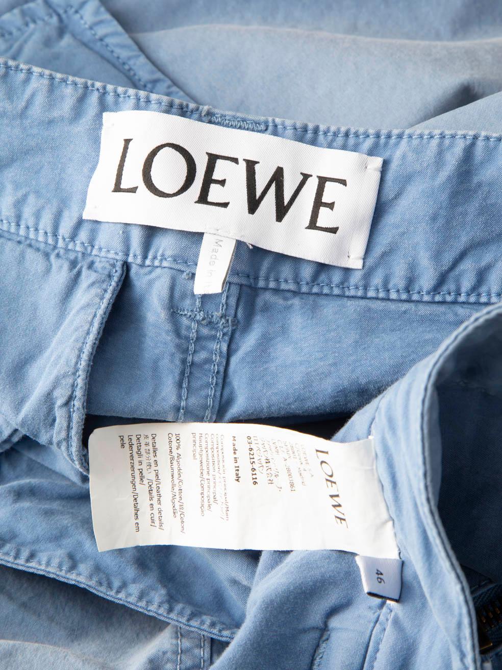 Loewe Blue Cuffed Ankle Cargo Trousers Size S For Sale 1