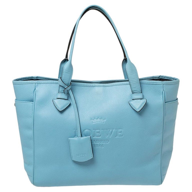 Loewe Blue Leather Heritage Tote at 1stDibs