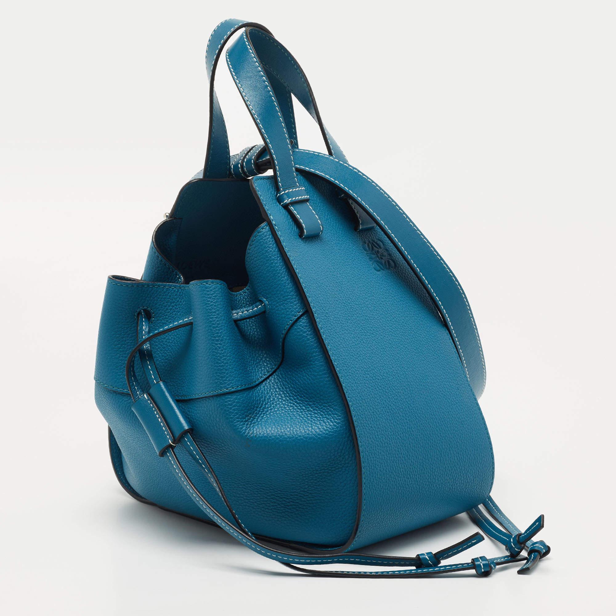 Loewe Blue Leather Small Hammock Shoulder Bag In Excellent Condition In Dubai, Al Qouz 2