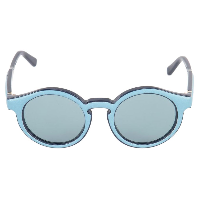 Loewe Blue Leather Trim Round Sunglasses