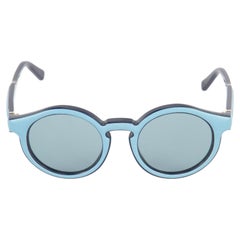 Loewe Blue Leather Trim Round Sunglasses