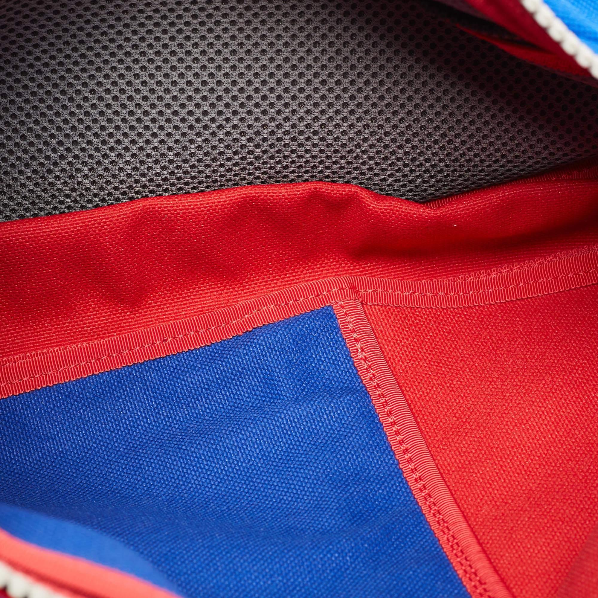 Loewe Blue/Red Canvas Color-Block Sling Backpack 6