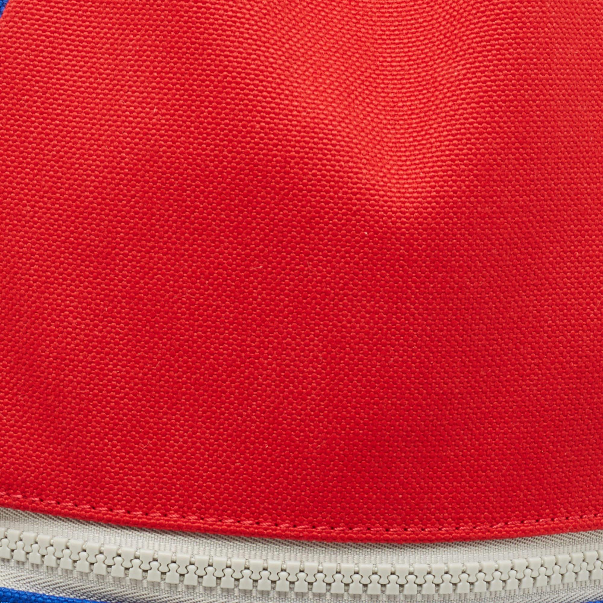 Loewe Blue/Red Canvas Color-Block Sling Backpack 3