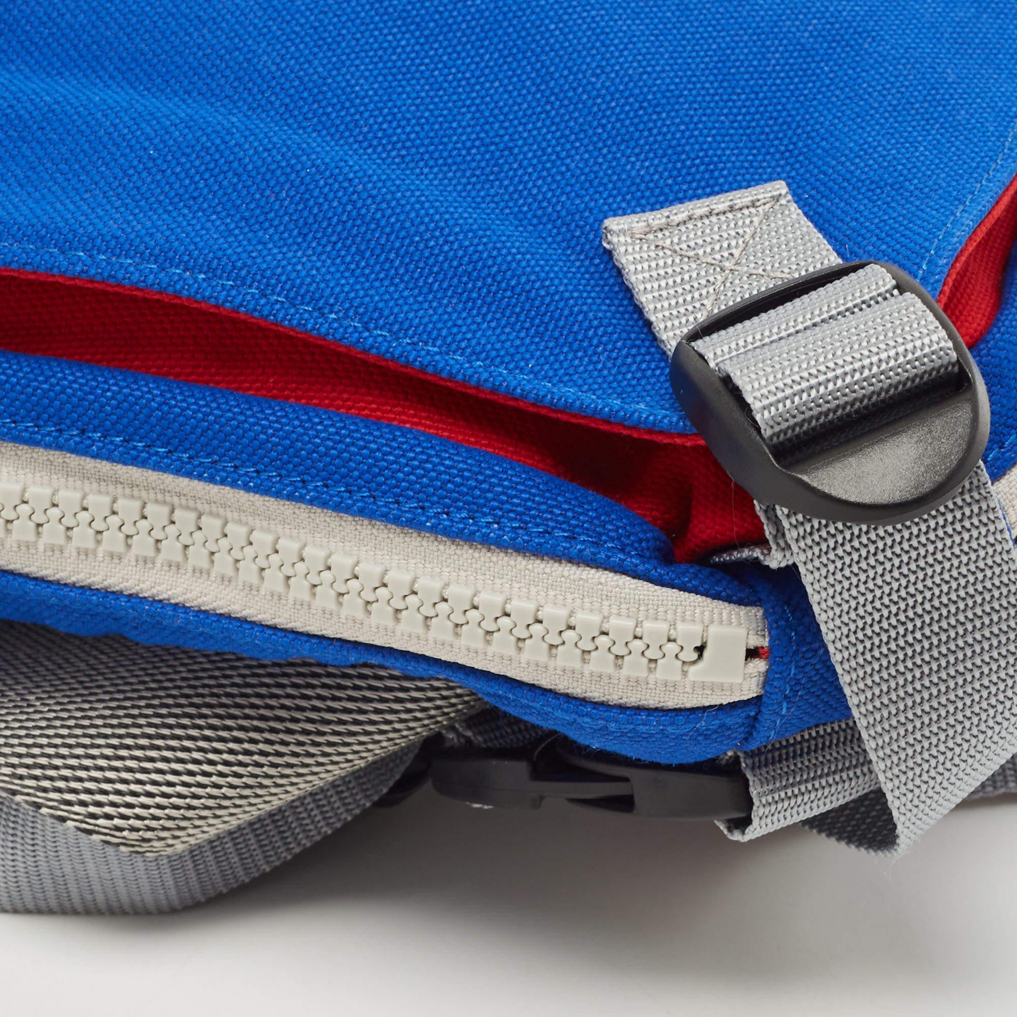 Loewe Blue/Red Canvas Color-Block Sling Backpack 4