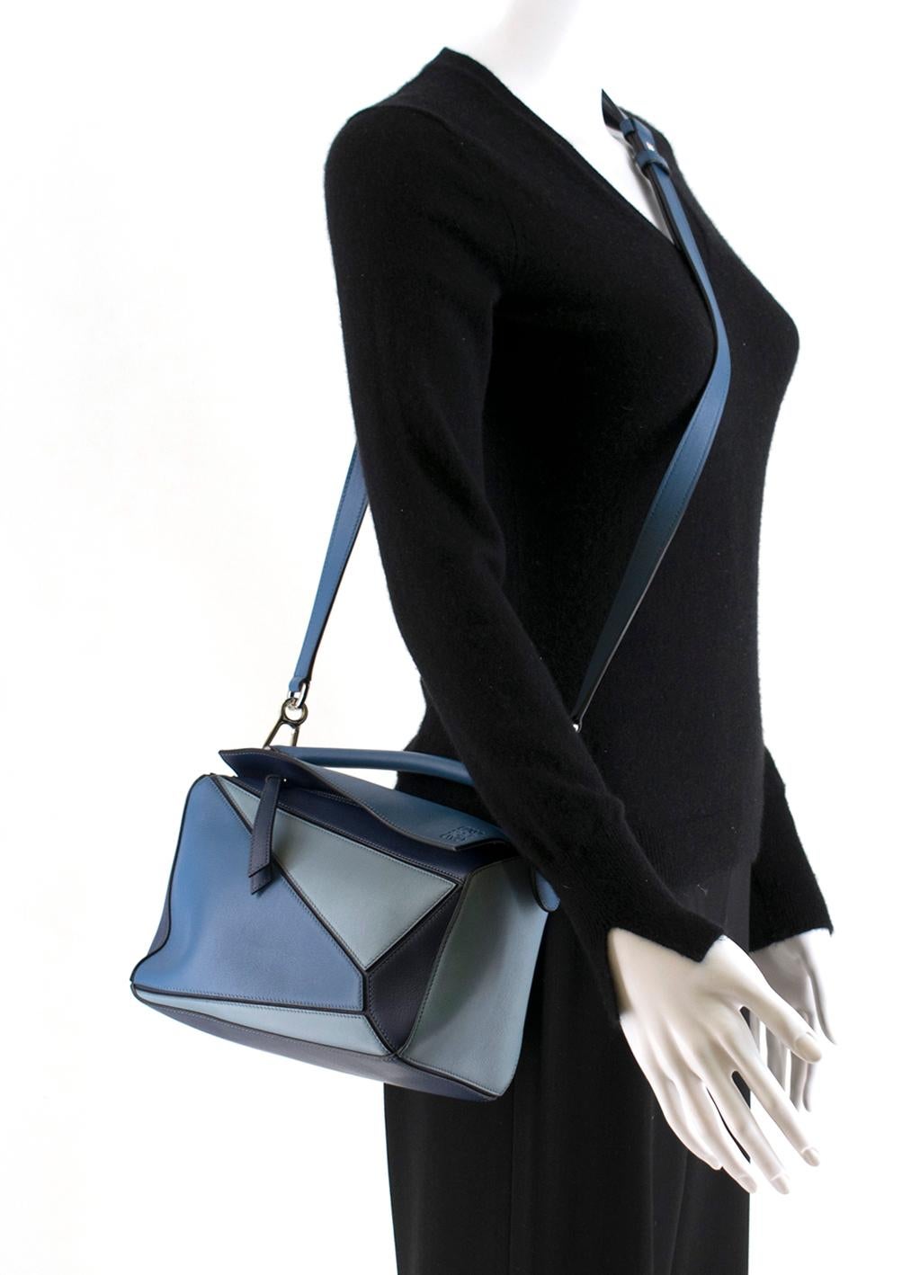 Black Loewe Blue Small Puzzle Bag Small