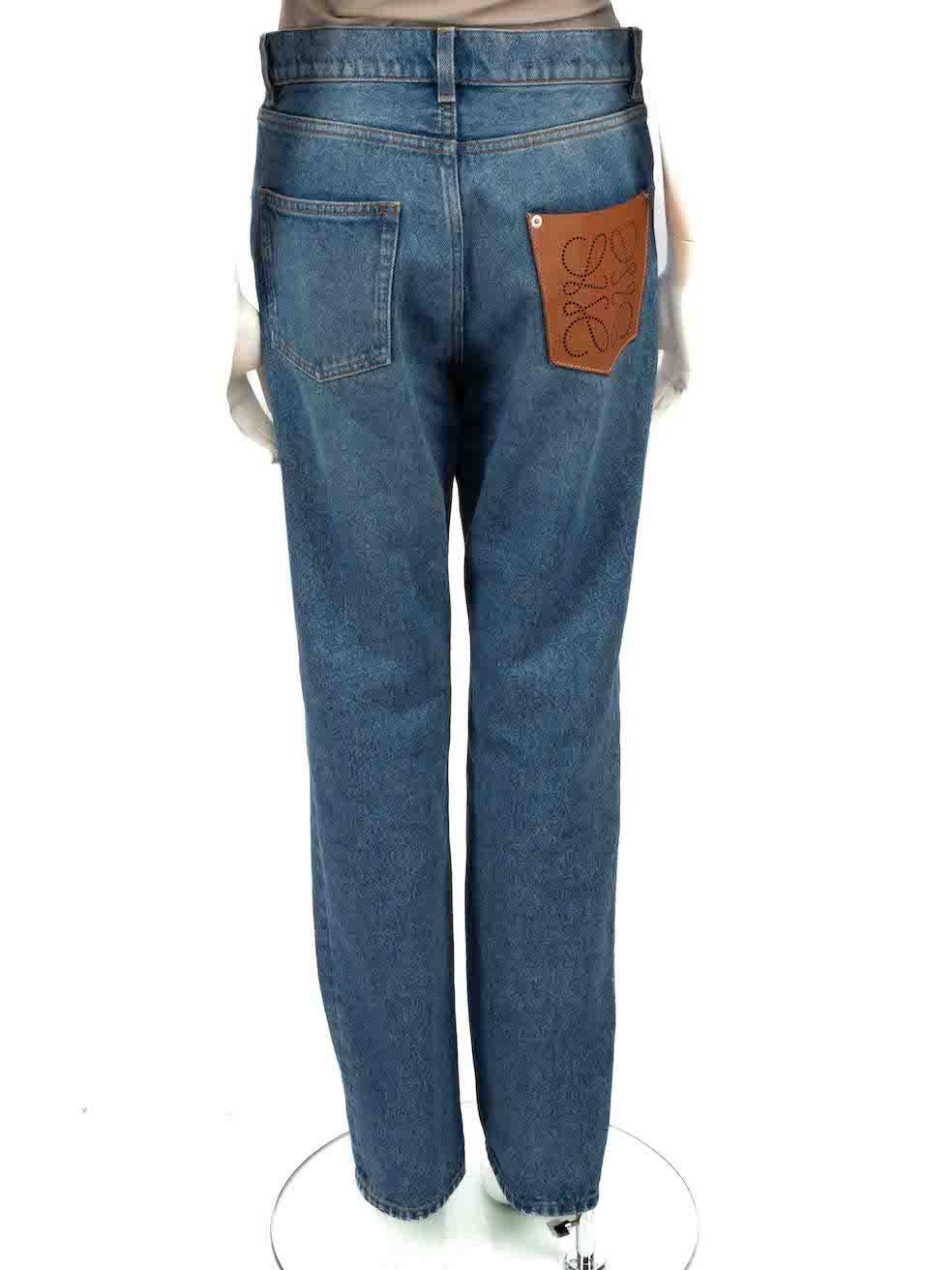 Loewe Blue Straight Leg Anagram Pocket Jeans Size M In Excellent Condition For Sale In London, GB