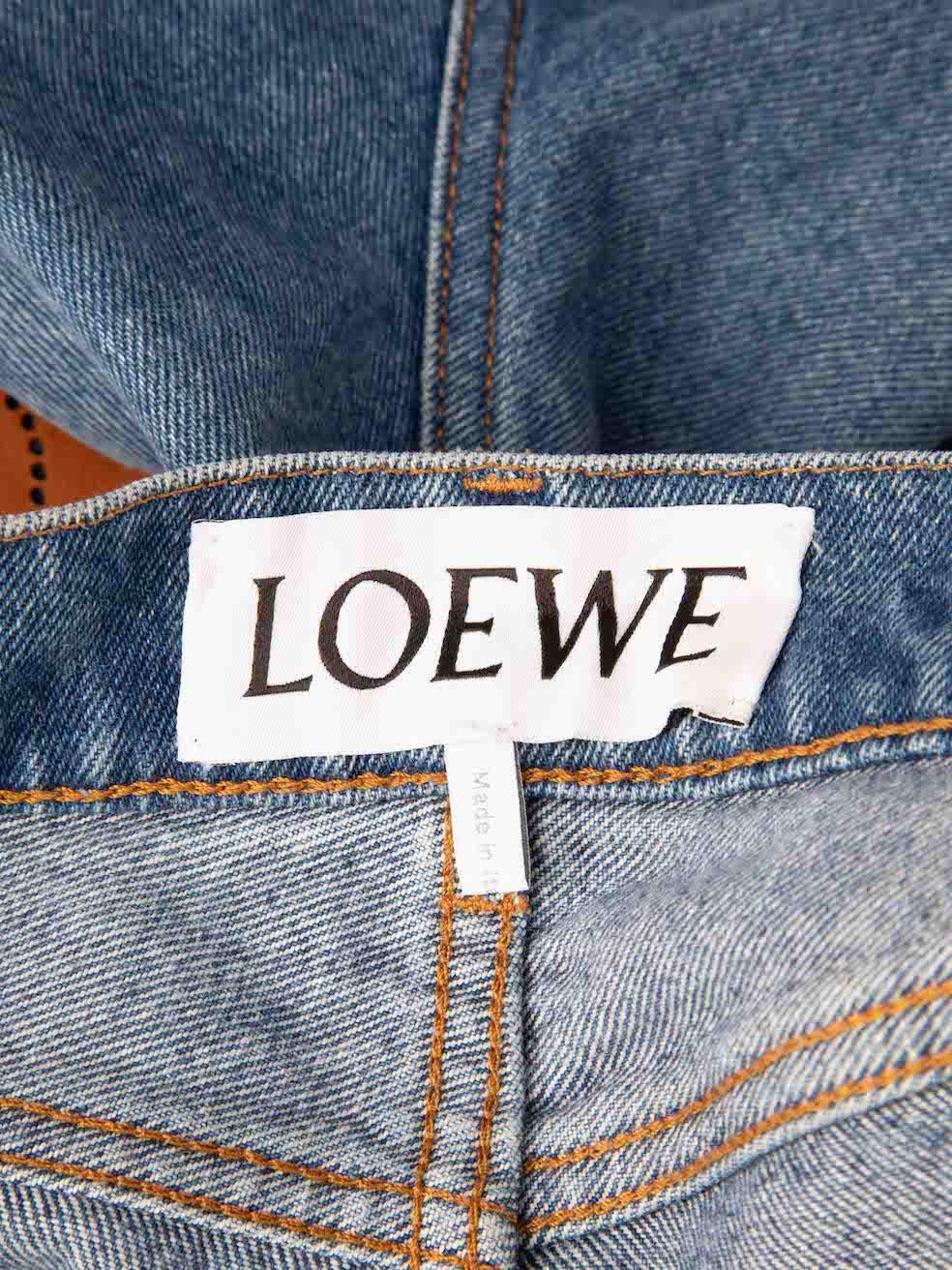 Loewe Blue Straight Leg Anagram Pocket Jeans Size M For Sale 2