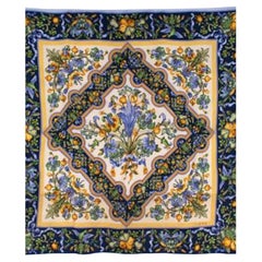 Loewe Blue & Yellow Floral Vintage Silk Scarf 90