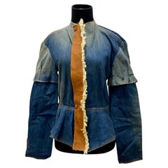 Cazadora vaquera azul con cremallera, mangas y panel desmontables Loewe