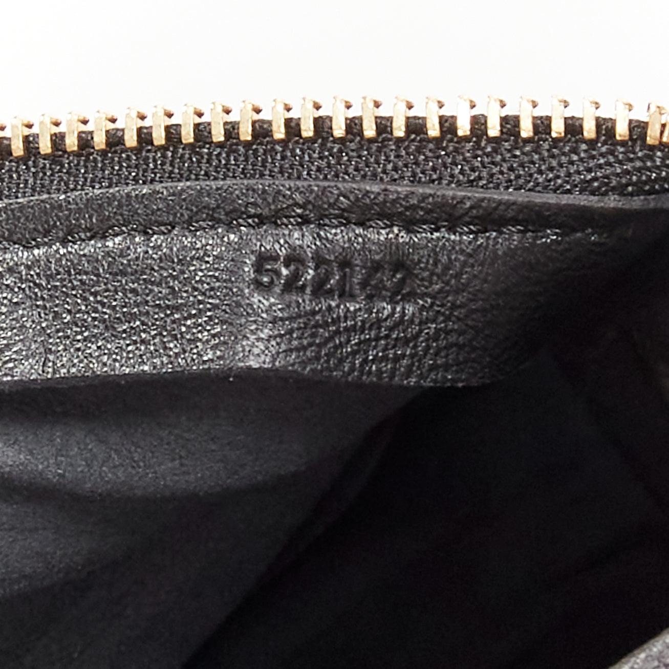 LOEWE Bracelet Pouch black pleated leather gold anagram logo wrist shoulder bag For Sale 7