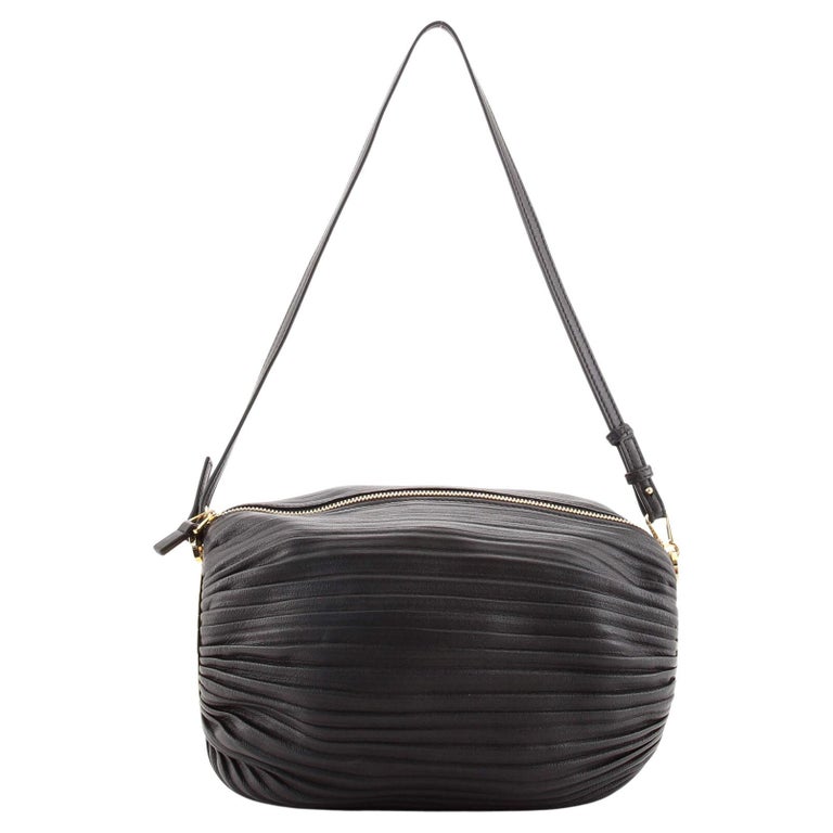 Loewe Bracelet Pouch Shoudler Bag Pleated Leather For Sale at 1stDibs