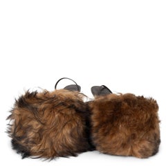 LOEWE brown 2025 TOY 90 SHEARLING FUR Slingbacks Shoes 39