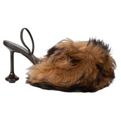 LOEWE brown 2025 TOY 90 SHEARLING FUR Slingbacks Shoes 39