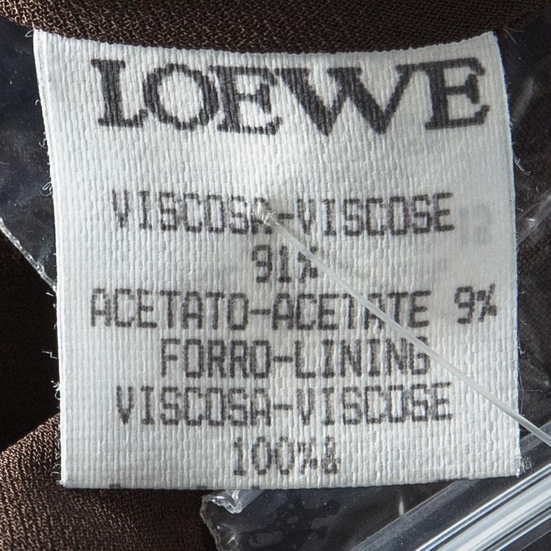 Women's Loewe Brown Chevron Striped Sleeveless Maxi Dress M