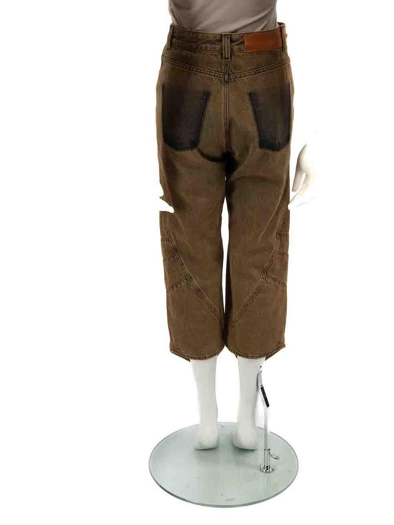 Loewe Brown Denim Deconstructed Curve Jeans Size XS at 1stDibs