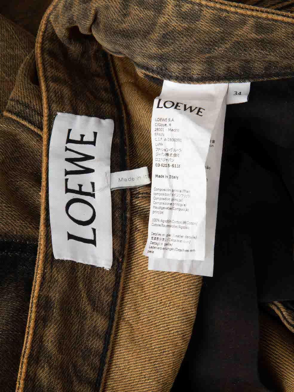 Women's Loewe Brown Denim Deconstructed Curve Jeans Size XS For Sale