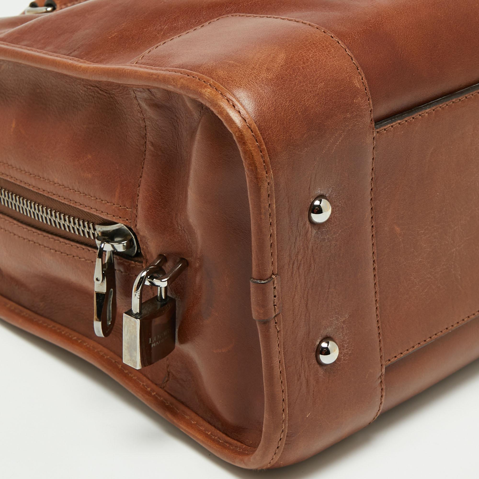 Loewe Brown Leather Amazona Satchel 6
