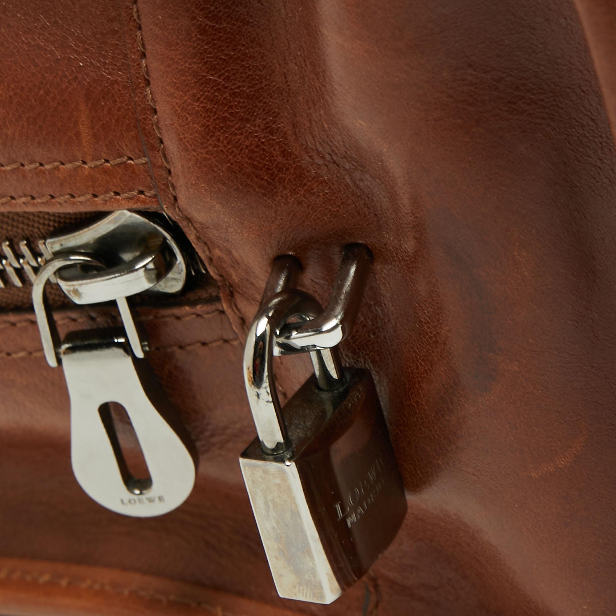 Loewe Brown Leather Amazona Satchel 7