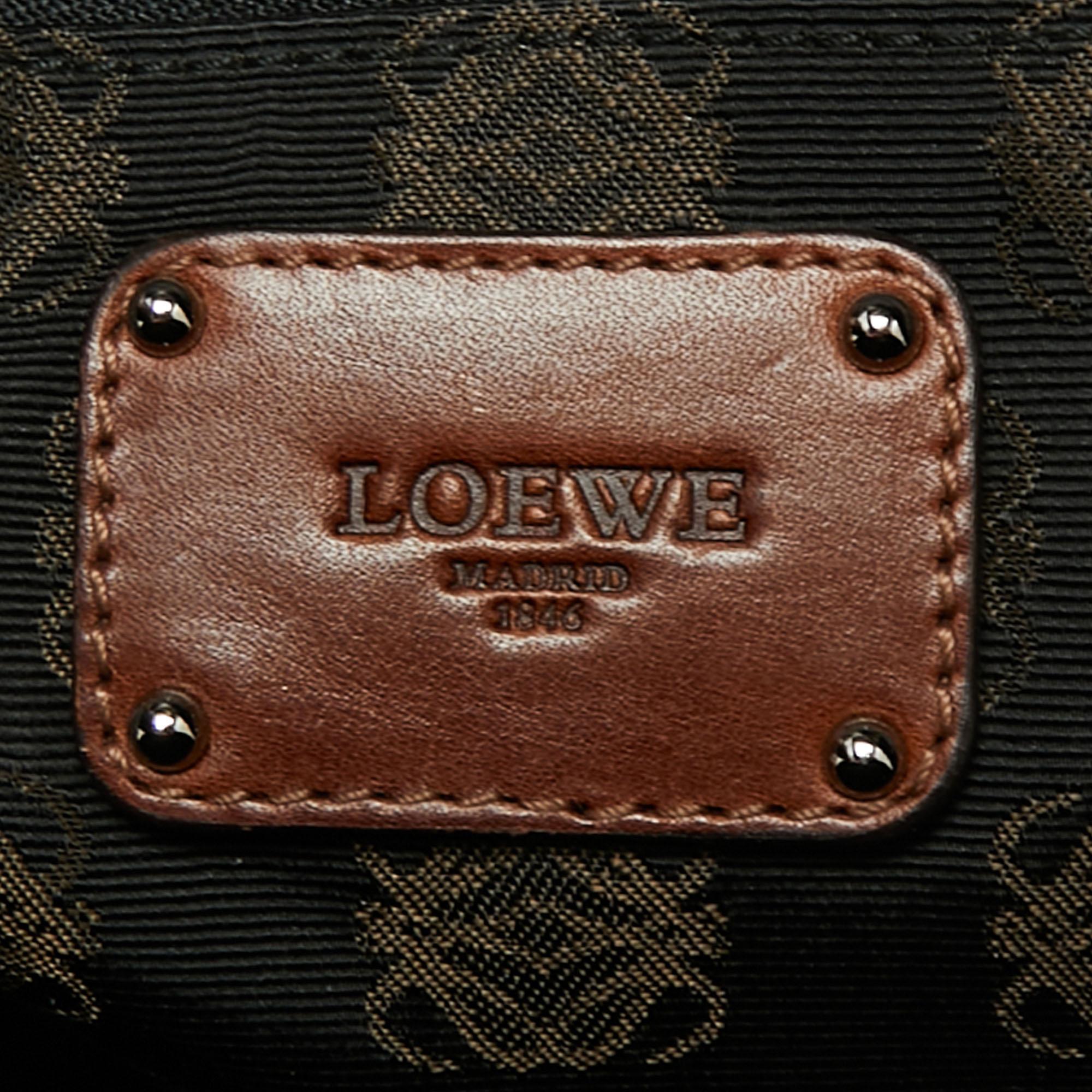 Loewe Brown Leather Amazona Satchel 1