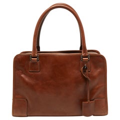 Loewe Brown Leather Amazona Satchel