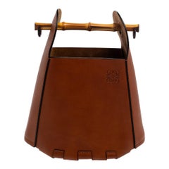 Loewe Brown Leather Bamboo Bucket Bag