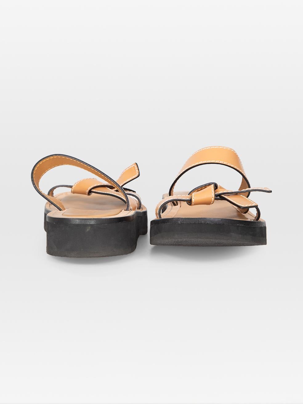 Marrone Loewe Sandali in pelle marrone con dettaglio nodi Taglia IT 39 in vendita