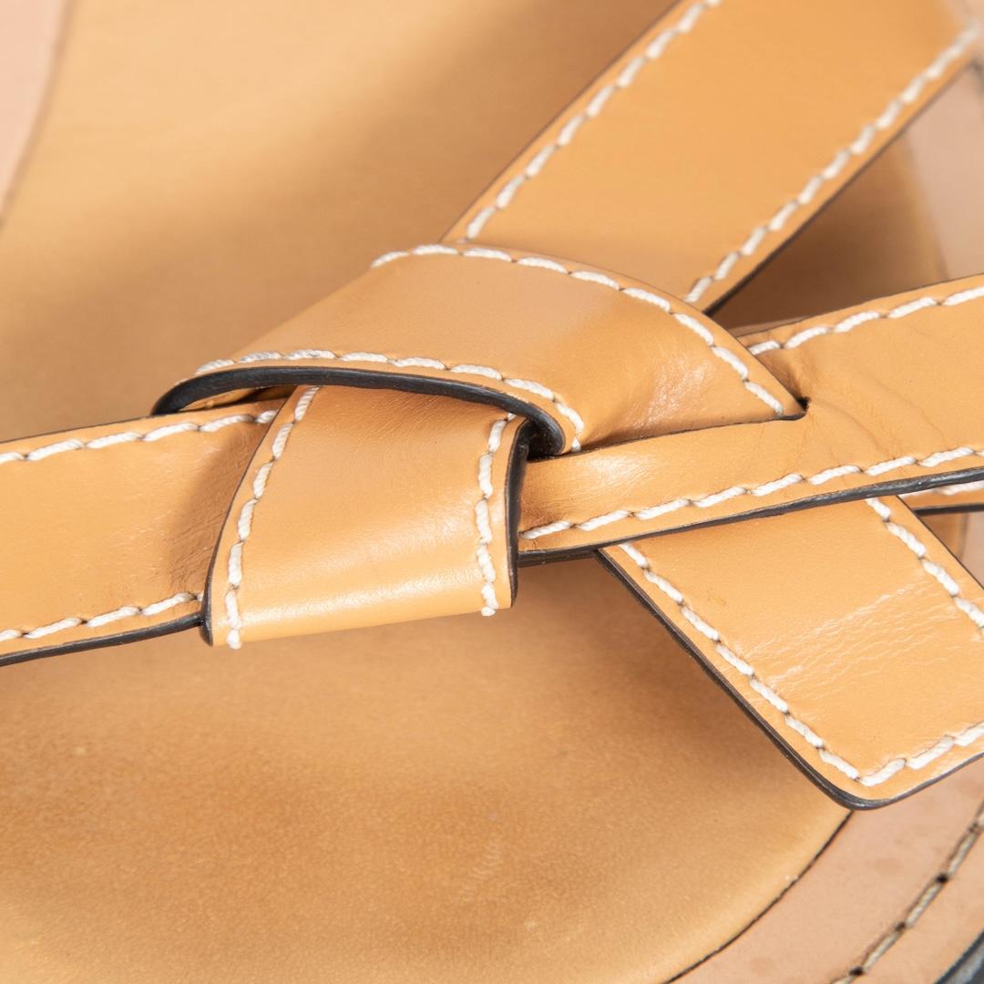 Loewe Sandali in pelle marrone con dettaglio nodi Taglia IT 39 In condizioni ottime in vendita a London, GB