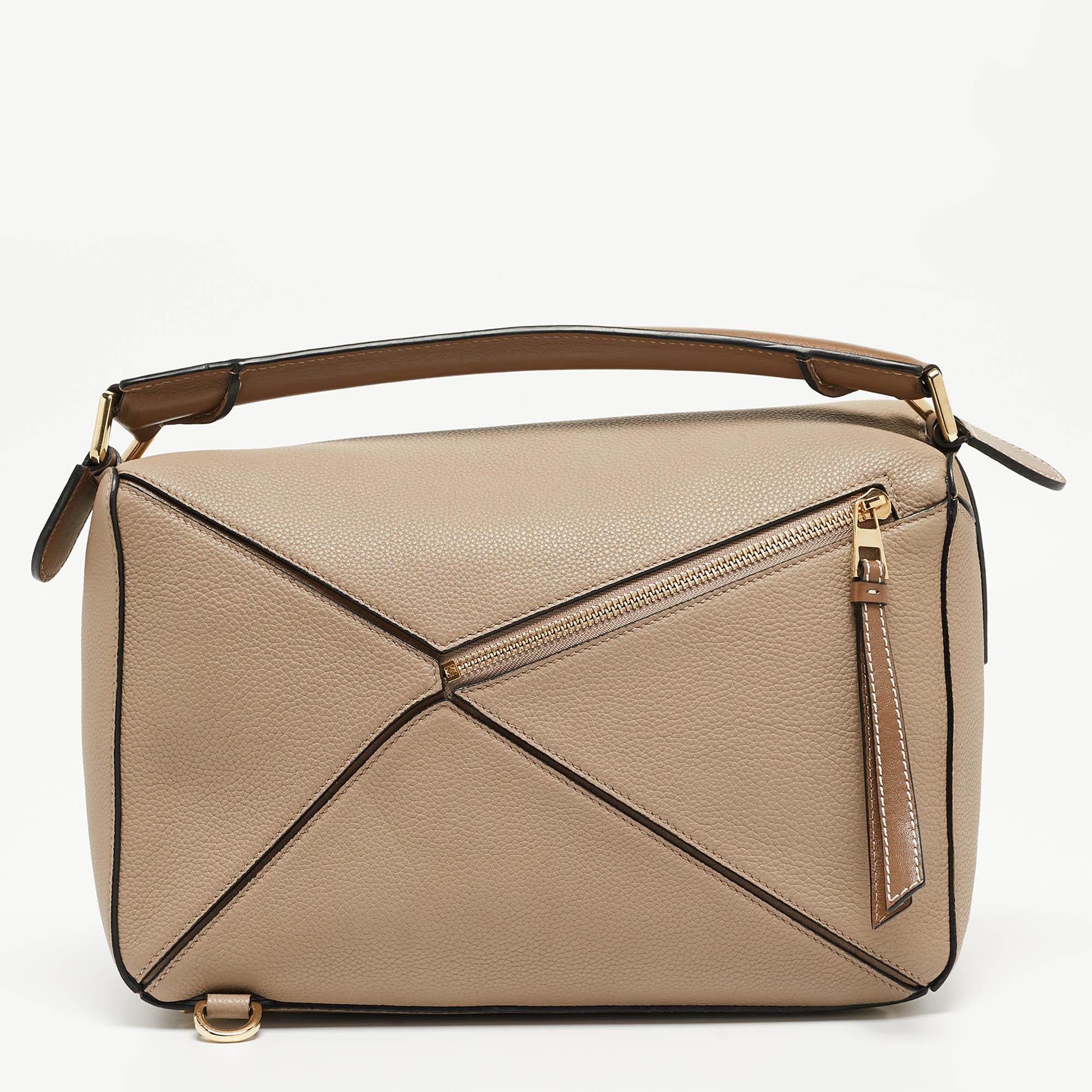 Loewe Brown Leather Medium Puzzle Shoulder Bag 11
