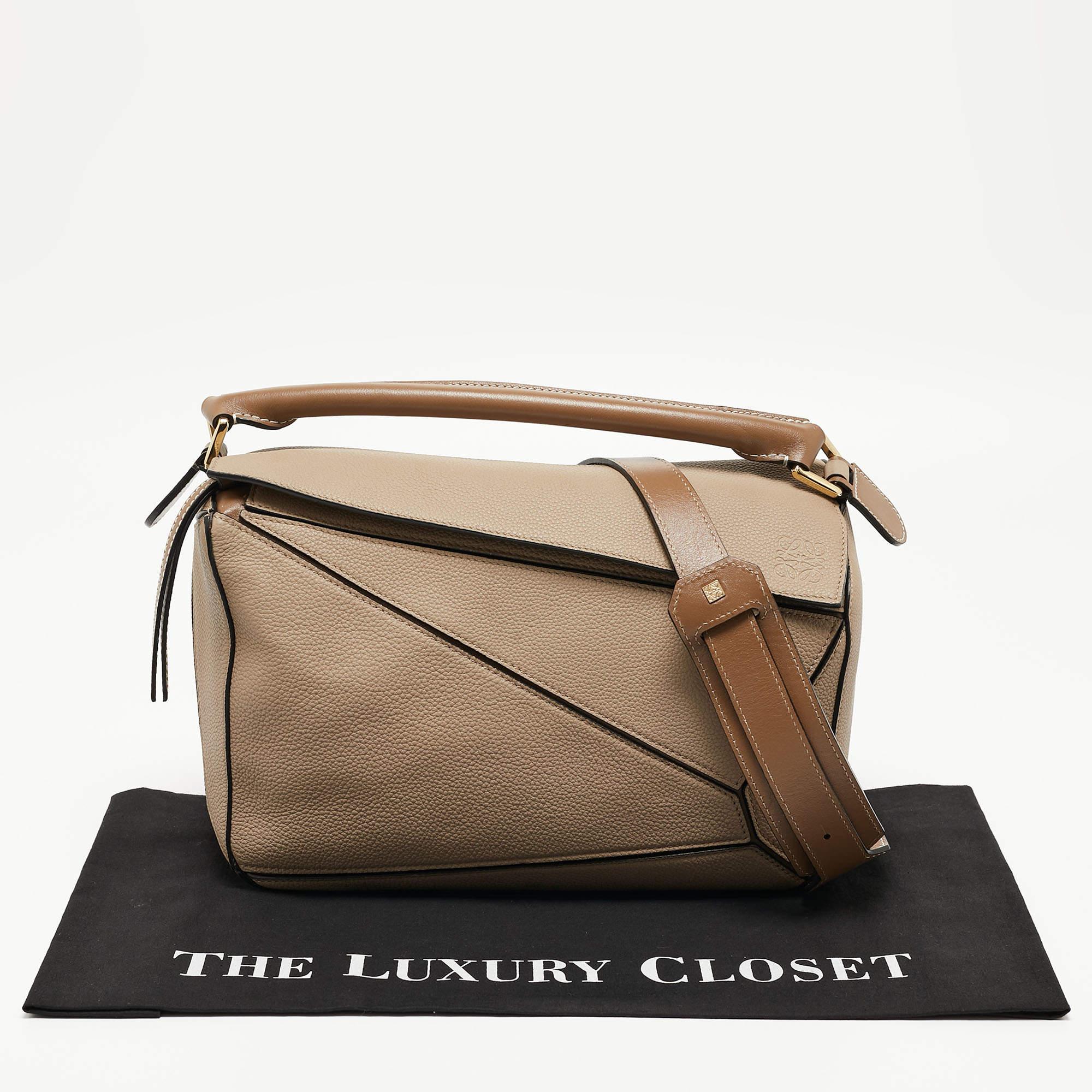 Loewe Brown Leather Medium Puzzle Shoulder Bag 12