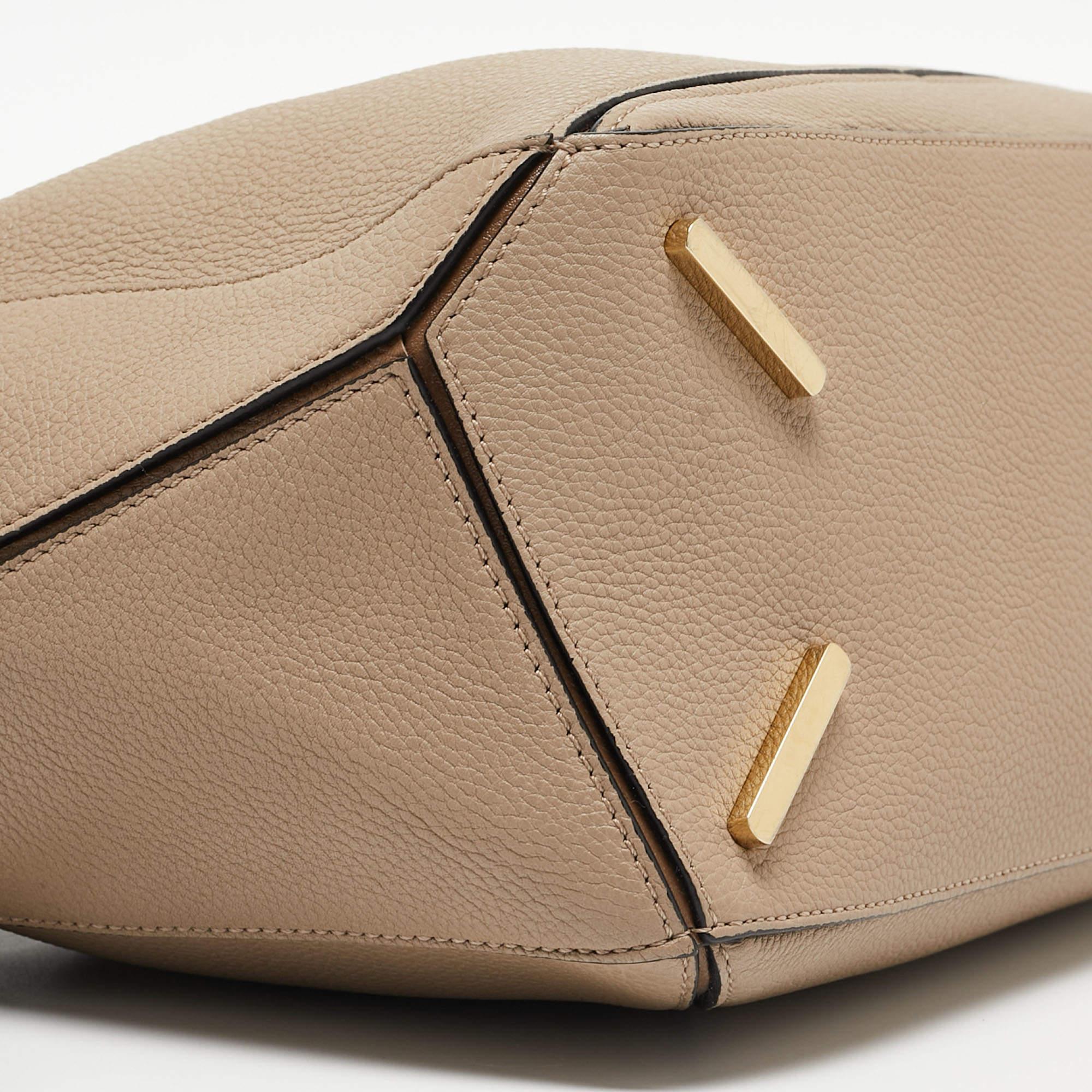 Loewe Brown Leather Medium Puzzle Shoulder Bag 1